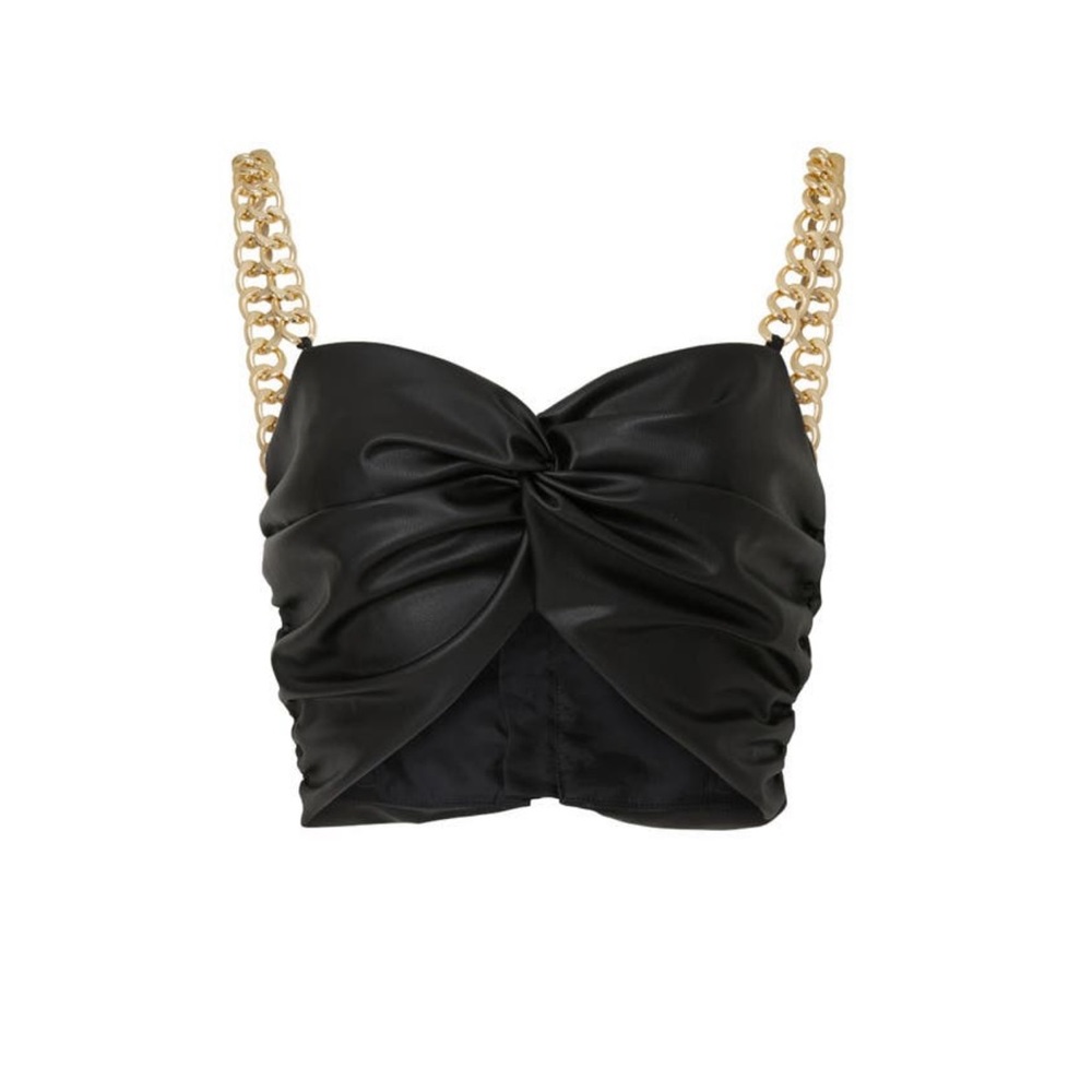 Amur Faux Leather Crop Top